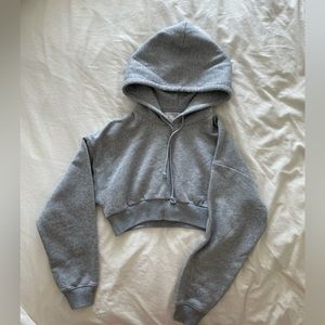 NWOT TNA Grey Cropped Hoody